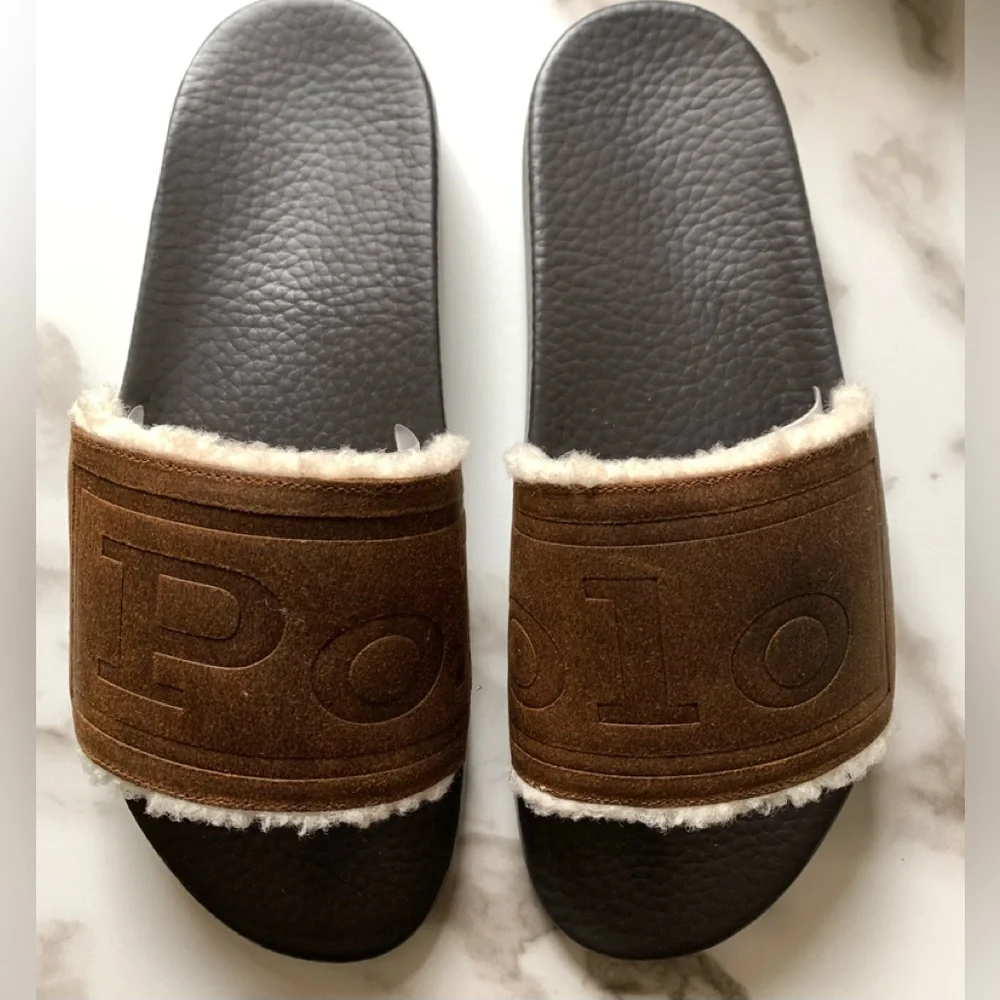 🎈HOST PICK🎈Men’s Polo Ralph Lauren Suede Slides Sandals Flip Flops - Picture 5 of 5